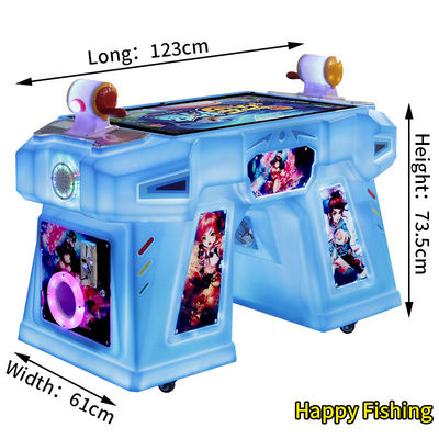 Blue Coin-Operated Amusement Machine Two Person Arcade Fishing Joystick Game Console