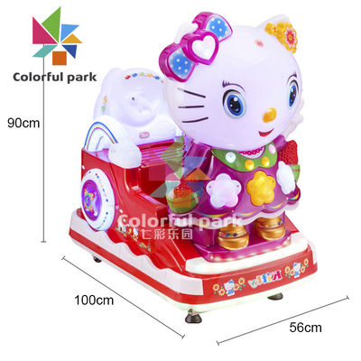 Funny Coin Operated Kiddie Ride Vintage Kitty Themed 220V Samsung Display
