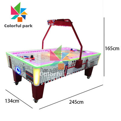 200W Coin Operated Air Hockey Table With Led Lights For 2 Players