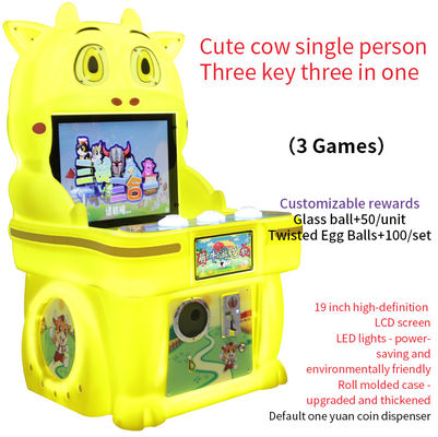 High Quailty Cute Cow Three Keys Three In One Single-Player Button Arcade Game 19-Inch